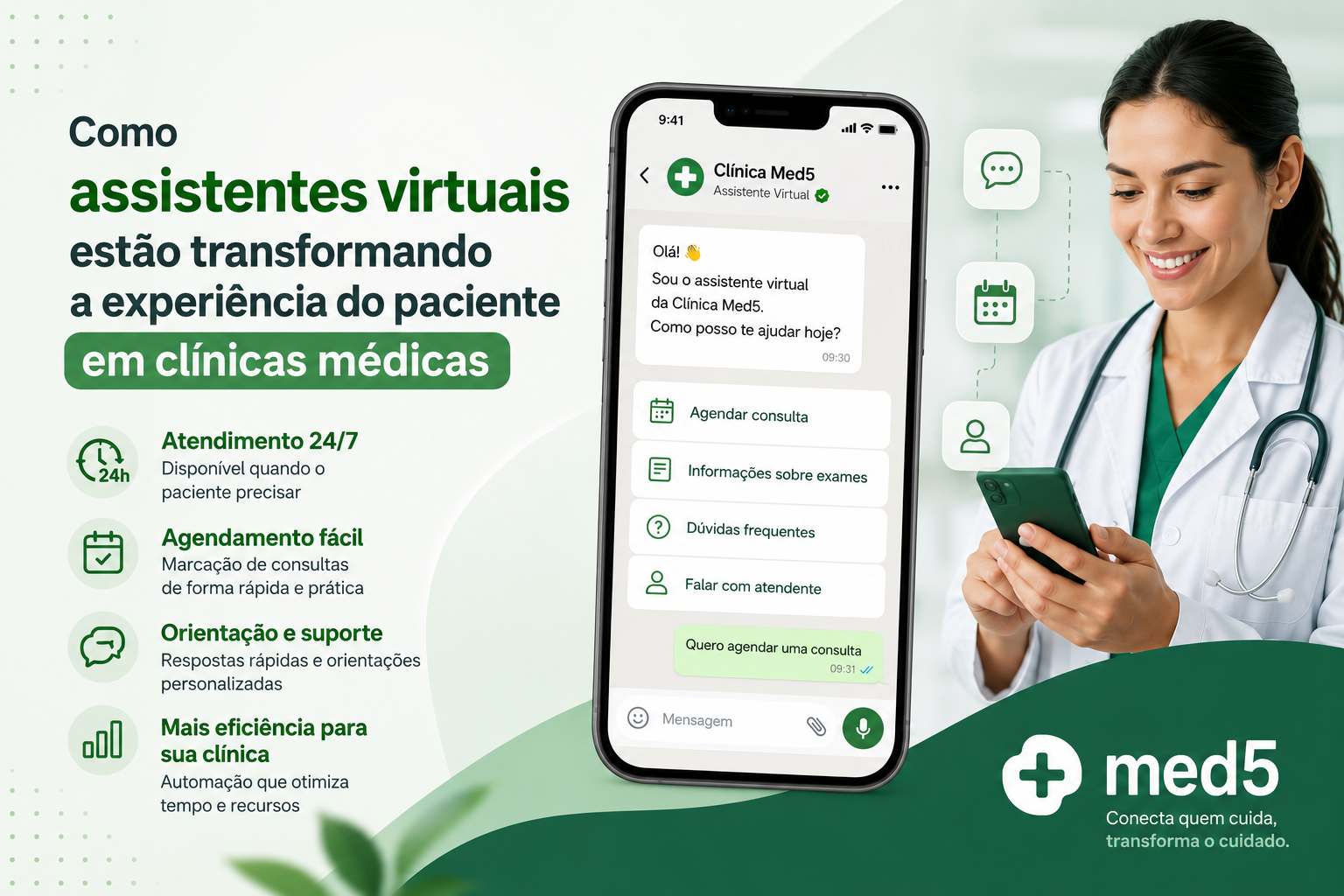 COMO ASSISTENTES VIRTUAIS ESTÃO TRANSFORMANDO A EXPERIÊNCIA DO PACIENTE EM CLÍNICAS MÉDICAS